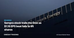 Sempra stock trails the Dow as $1.16 EPS beat fails to lift shares